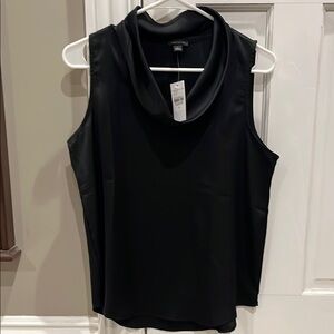 Ann Taylor Black Sleeveless Tank Top with Cowl Neck
